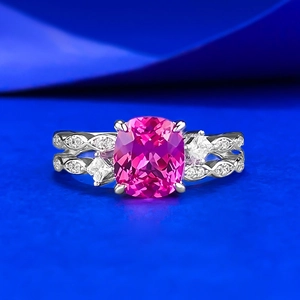 S925 Sterling Silver Pink Cushion Cut Square Ring For Women Inlaid Rhinestone Elegant Fashion Luxury Jewelry Gift For Her