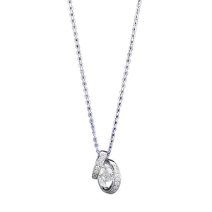 Collier élégant en argent S925 avec pendentif cœur rotatif et pierre de zircon brillant