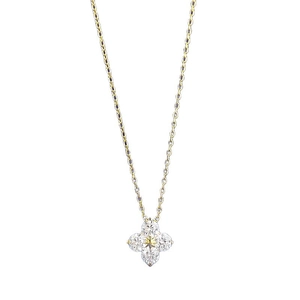 Exquisite gold S925 silver four-leaf clover pendant necklace with sparkling zircons