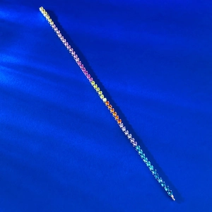 Bracelet tennis en argent S925 arc-en-ciel avec pierres précieuses dégradées