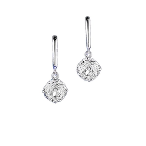 Classic S925 sterling silver dangle earrings with 8mm octagon millennium cut crystal