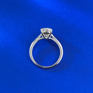 Classic S925 silver ring featuring a 7x9mm cushion-cut clear stone in 4-prong setting