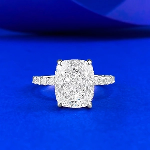 Cushion Cut 925 Sterling Silver Rhinestone Ring For Women Fashion Cushion Shaped Engagement Wedding Ring Jewelry Accessory