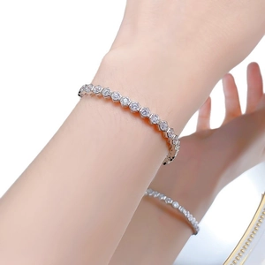 Bracelet tennis alvéolé élégant en argent S925 avec zircons cubiques scintillants