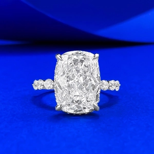 Luxus 925 Sterlingsilber Radiantschliff Eisblume Ring Groß Eingelegter Strass Verlobung Hochzeit Band Schmuck Für Damen