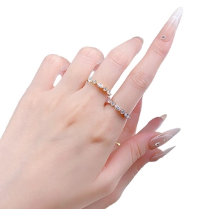 Elegant 925 sterling silver gold plated marquise CZ band rings for a stacked minimal look