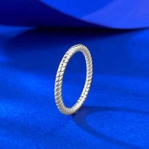 925 Sterling Silver Twisted Rope Band Ring For Women Men Minimalist Stackable Geometric Spiral Ring Dainty Fashion Jewelry Accessory