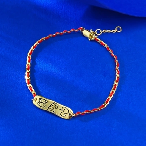 S925 Sterling Silver Chinese Zodiac Red String Bracelet Gold Plated Animal Engraved Charm Bracelet For Women Jewelry Gift