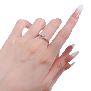 Minimalist silver-tone thin band ring featuring three horizontal baguette-cut clear stones