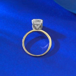 Two-tone S925 silver ring featuring a 7x10 rectangular gemstone on blue silk background