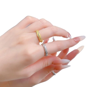 S925 silver Italian brushed gold layered twisted rings with pave cubic zirconia accents