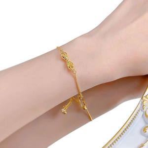 Adjustable S925 silver gold Vajra bracelet with inset cubic zirconia on delicate chain