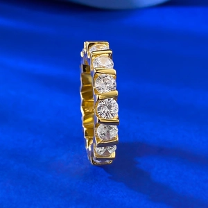 Macro detail of S925 hallmark on a gold-plated sterling silver eternity ring band