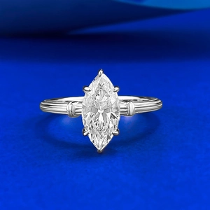 925 Sterling Silver Marquise Cut Rhinestone Ring Vintage Knot Twist Textured Band Light Luxury Jewelry For Women Wedding Gift