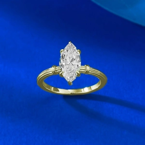 Macro shot of marquise-cut stone set in vintage twisted silver ring with 925 mark
