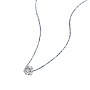 Elegant S925 silver necklace featuring a 9mm round brilliant cut diamond pendant