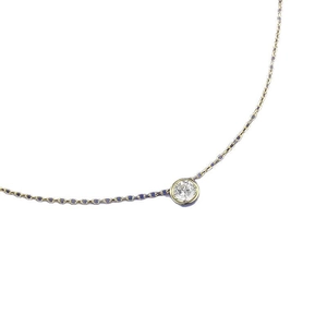Classic minimalist S925 silver gold-plated chain necklace with 5.0 white zircon pendant