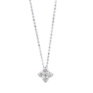 Élégant collier pendentif trèfle à quatre feuilles en argent S925 avec cristaux brillants
