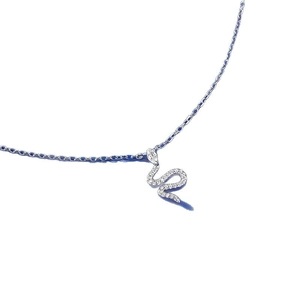 Collier serpent raffiné en argent sterling S925 avec pendentif pavé de zircones