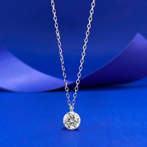 Collana con Pendente in Argento Sterling S925 e Strass Rotondi per Donna Elegante Catena Geometrica Gioielli di Moda Regalo