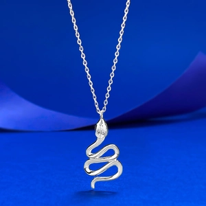 Luxus 925 Sterling Silber Schlange Anhänger Halskette Mit Eingelegtem Strass Wassertropfen Edelstein Mode Schmuck Geschenk Für Damen