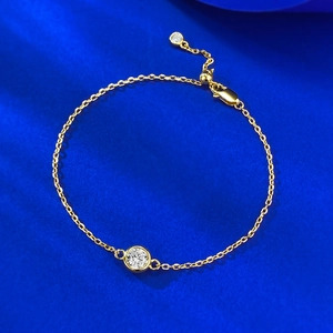 Bracelet à Bulles en Argent Sterling 925 Minimaliste Avec Strass Unique Chaîne Réglable Plaquée Or Bijoux de Mode Élégants Cadeau pour Femme