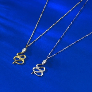 S925 Sterling Silber Schlangen-Halsketten mit Marquise-Zirkon in Gold und Silber