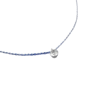 Collana classica in argento S925 con ciondolo solitario da 7mm taglio brillante tondo