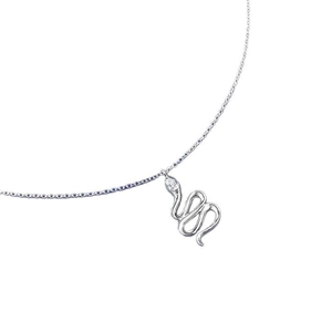S925 Sterling Silber Schlangenkette mit grünen Augen und funkelnden Diamantakzenten