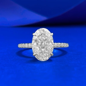 Luxury 925 Sterling Silver Oval Cut Rhinestone Ring For Women Elegant Engagement Wedding Party Jewelry Gift
