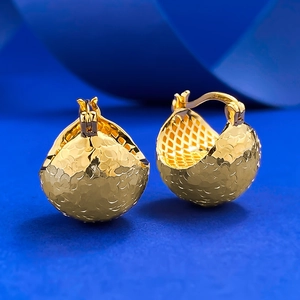 S925 Sterling Silver Pinecone Stud Earrings Shimmering Icy Hammered Texture Gold Silver Plated Hoop Earrings For Women Jewelry