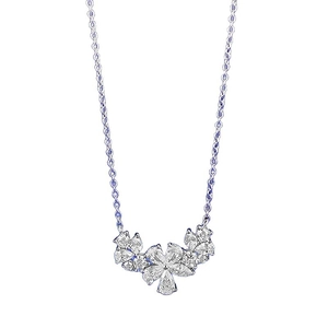 Elegante S925 Sterlingsilber Gänseblümchen Halskette mit Marquise-Schliff Zirkonia-Anhänger