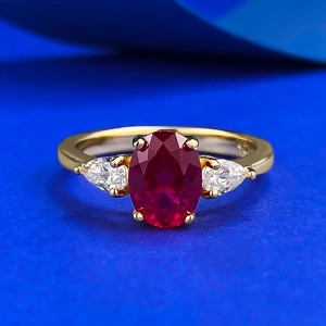 925 Sterlingsilber Roter Korund Ring Für Damen Vergoldet Oval Synthetischer Rubin Strass Verlobungsring Mode Schmuck