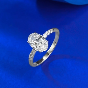 Elegant 925 silver ring with a large oval-cut gemstone in a four-prong setting