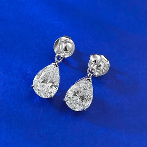 Eleganti orecchini a goccia in argento sterling S925 con brillante cristallo sfaccettato