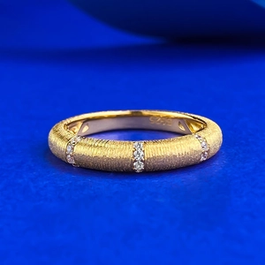 French Vintage 925 Sterling Silver Ring For Women Satin Brushed Gold Plated Rhinestone Inlaid Geometric Finger Jewelry Gift
