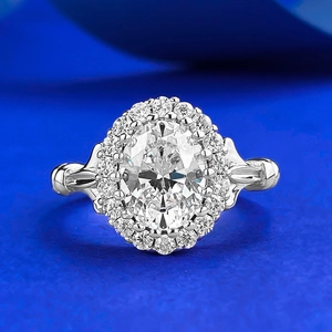 Eleganter 925 Sterlingsilber Ovaler Halo Ring Für Damen Luxuriöser Strass Eingelegter Vintage Verlobungsring Mode Schmuck