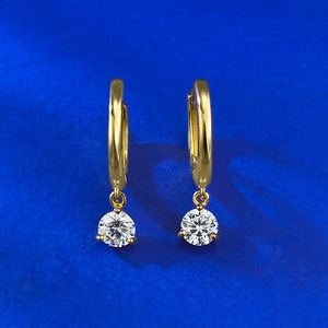 925 Sterling Silver U-Shaped Hoop Earrings For Women Minimalist Rhinestone Dangle Earrings Fashion Jewelry Gift Elegant Wear