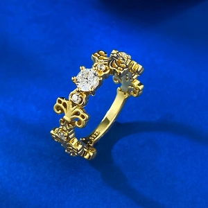 Detailed macro view of S925 sterling silver stamp on vintage iris flower ring
