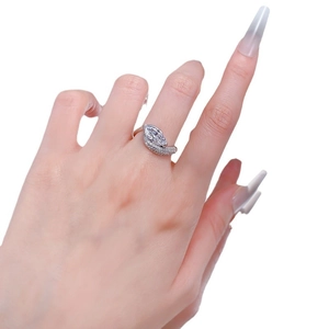 925 silver marquise cut zircon ring with spiral pave band for women in white gold finish