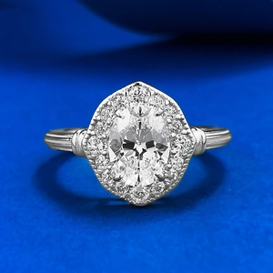 Vintage 925 Sterlingsilber Ovalschliff Halo Ring Für Damen Luxuriös Strass Eingelegt Mode Schmuck Party Hochzeit Band Fingerring