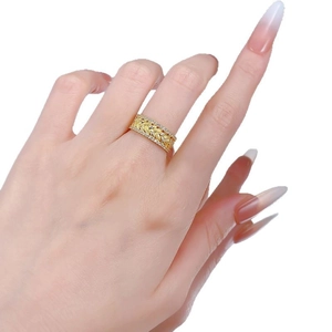 Italian craft S925 silver golden wheat spike ring with zircon stones for women