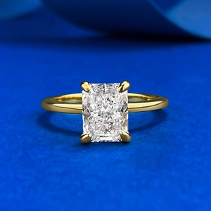 925 Sterling Silver Rectangle Cut Rhinestone Ring For Women Gold White Gold Plated Ice Flower Radiant Cut Jewelry Fashion Commuter Finger Ring