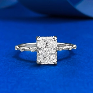 925 Sterling Silver Radiant Cut Rhinestone Engagement Ring For Women Elegant Square Clear Stone Wedding Band Fashion Jewelry