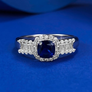925 Sterling Silber Königsblau Viereckiger Schliff Strass Verlobungsring Für Damen Elegant Mode Hochzeit Schmuck Fingerring Geschenk