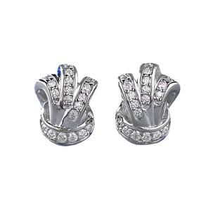 Eleganti orecchini a lobo a nodo in argento S925 con zirconi cubici micro-pave scintillanti