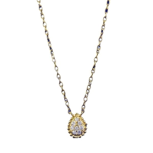 Elegant gold-plated S925 silver necklace with sparkling pear-shaped teardrop pendant