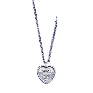 Elegante ciondolo a cuore in argento S925 con brillante zircone 8x8mm e catenina in argento