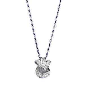 Collier avec pendentif nœud en argent S925 et pavé de zircone cubique pour femmes