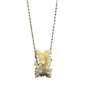 Exquis collier cylindrique en argent S925 plaqué or avec micro-pavage de pierres blanches